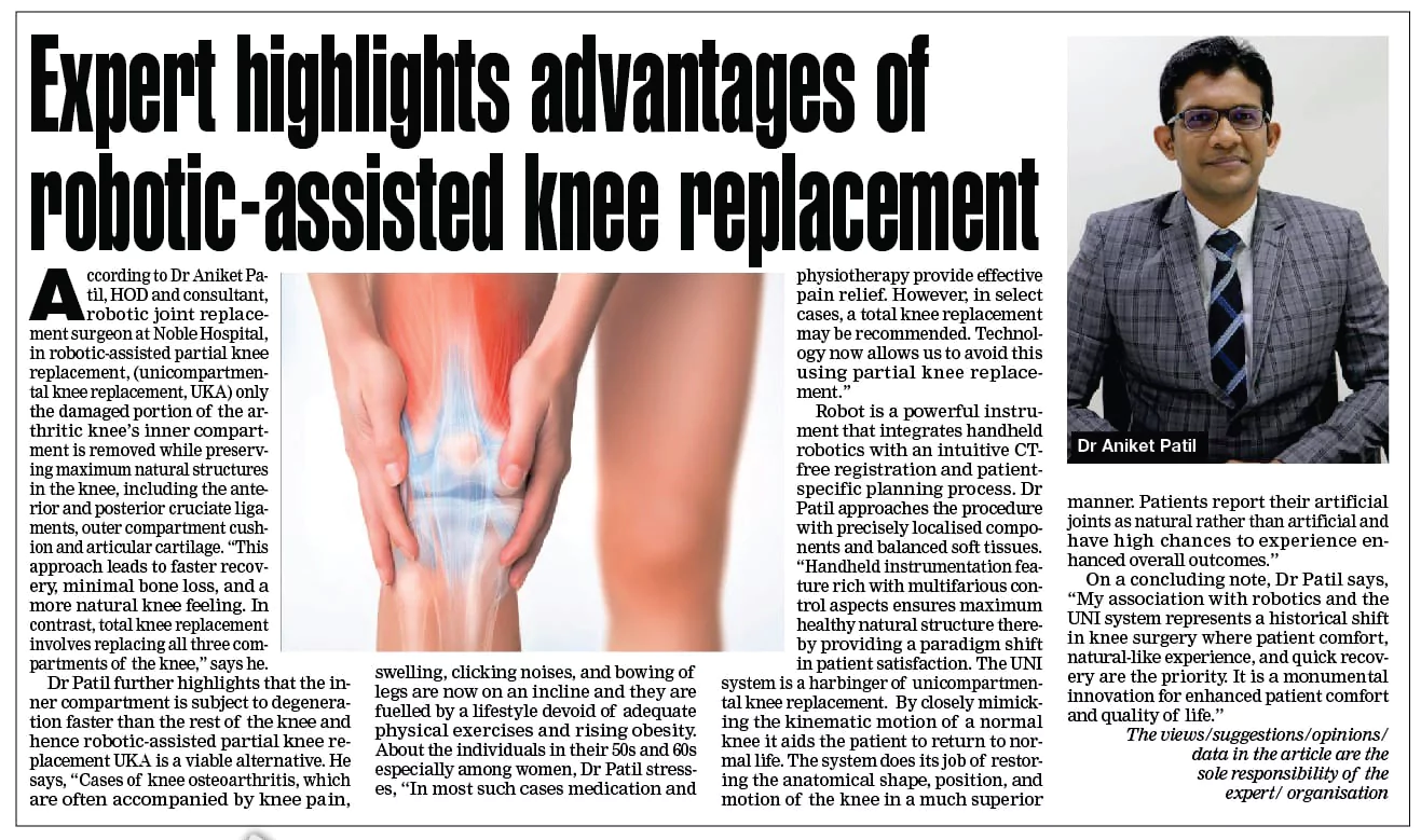 Robotic hip replacement surgery by orthopedic surgeon