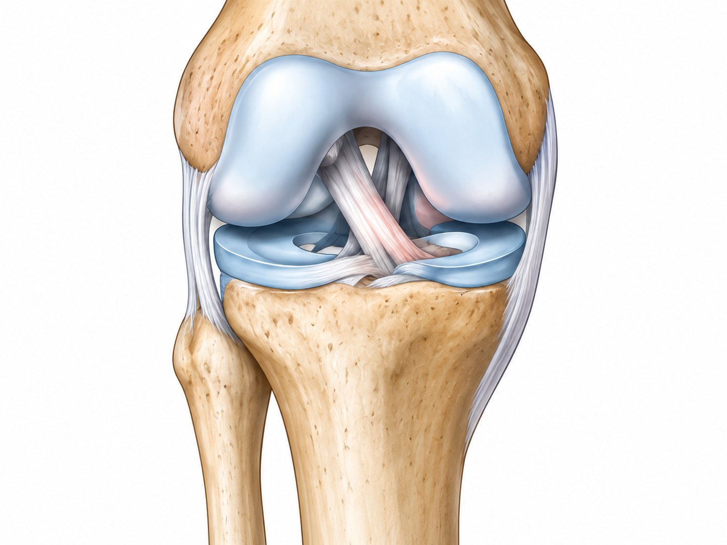 The anterior cruciate ligament inside the knee