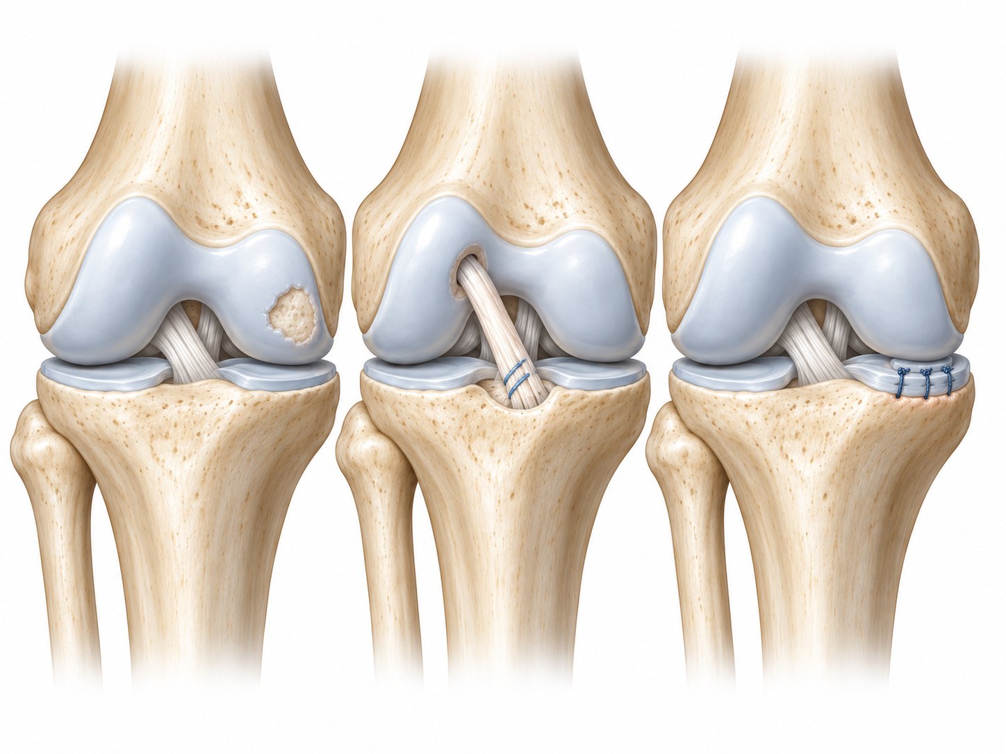 Arthroscopic view of an ACL graft or a post-operative knee X-ray